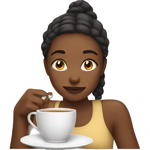 Girl sipping tea emoji