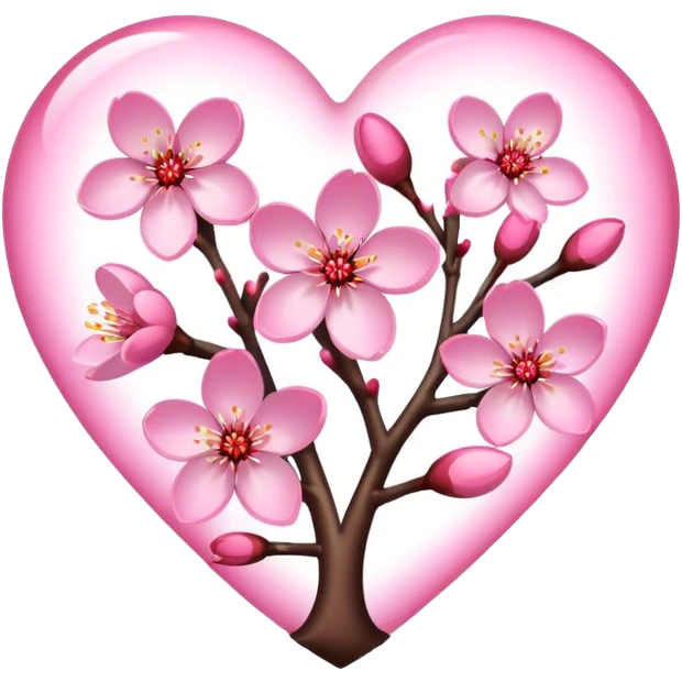 Cherry Blossom Heart emoji