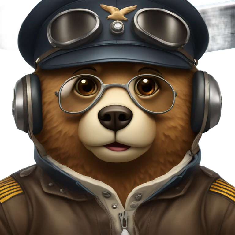 Pilot bear emoji