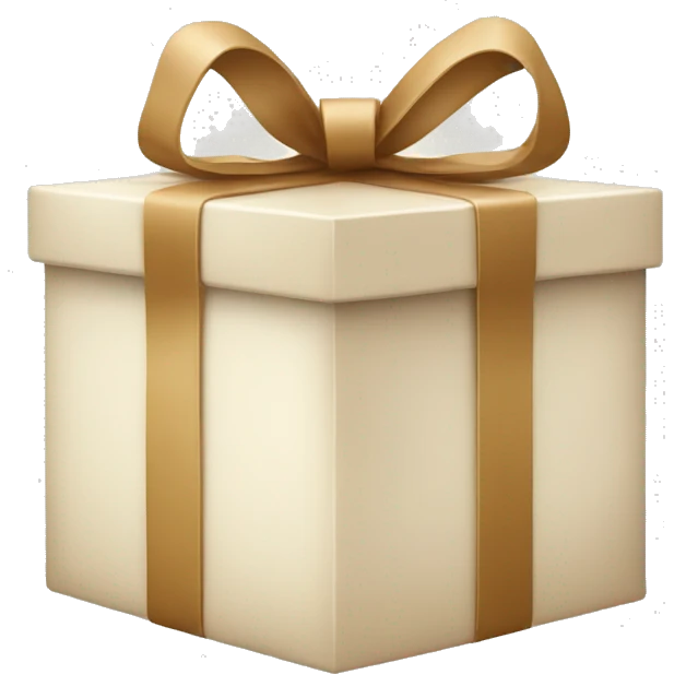 beige and white gift box emoji