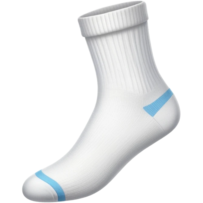 white sock from the bottom view showing the sole emoji