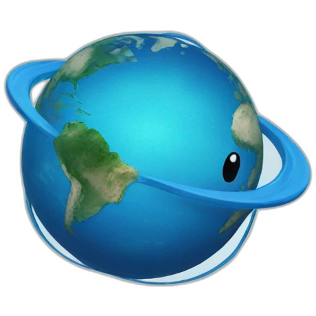 blue planet with handles emoji
