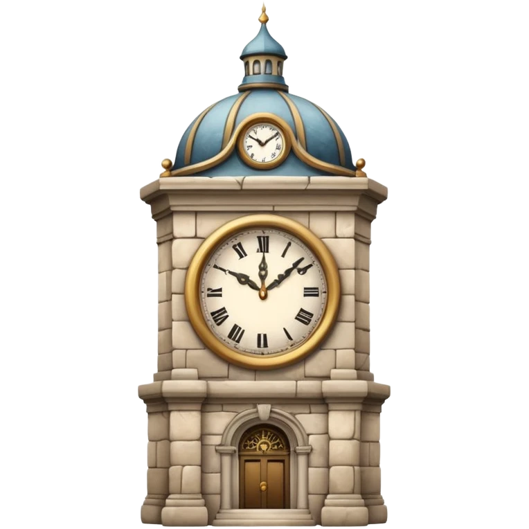 make an emoji which are a clock tower   but the tower is rond emoji