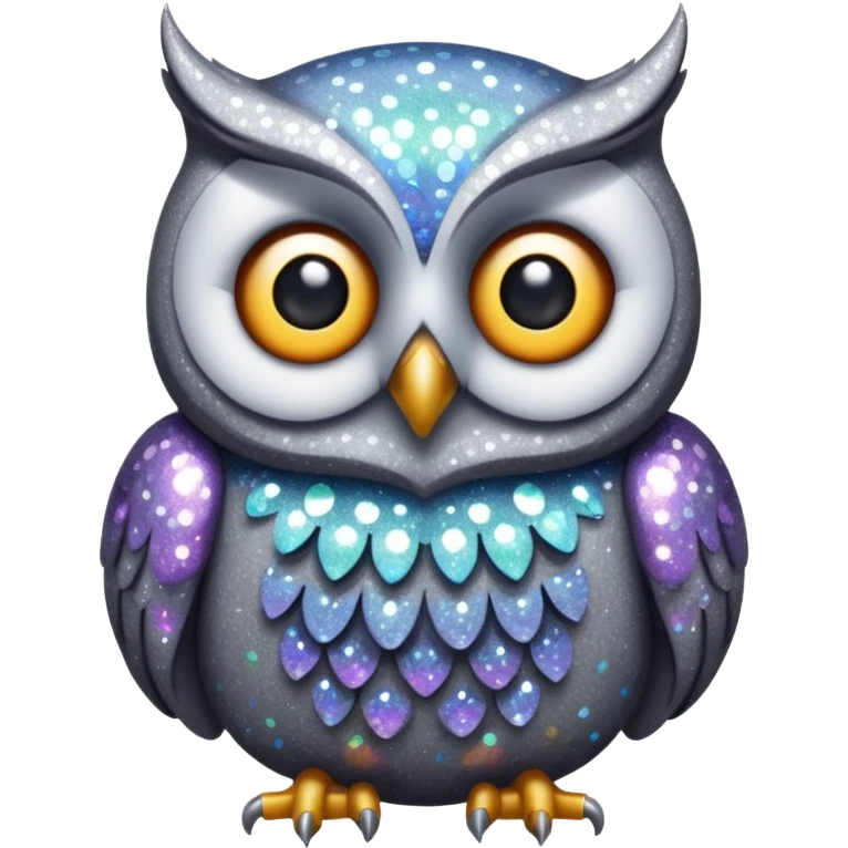 owl glitter gray emoji