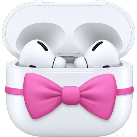 Airpod pro with pink bows emoji