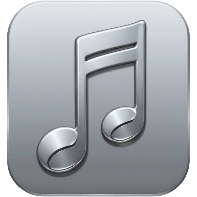 mac os music note metal skeuomorphic  emoji