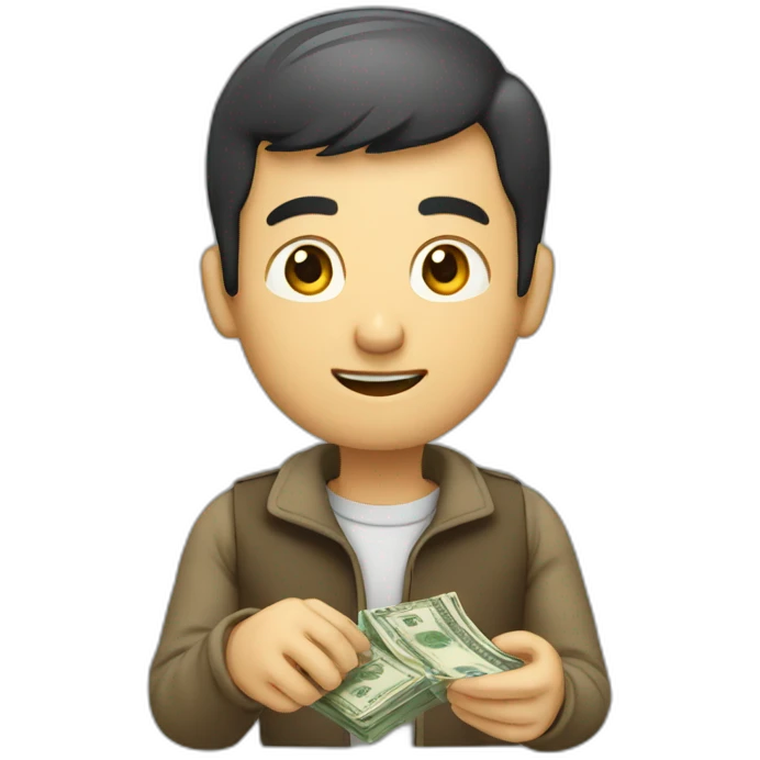 male counting money emoji