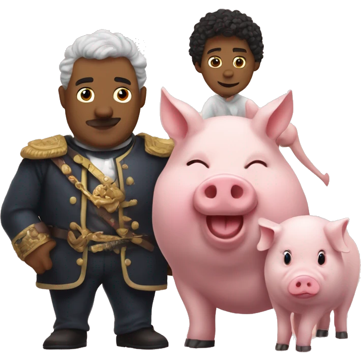 My lord with big hart and cute pig  emoji