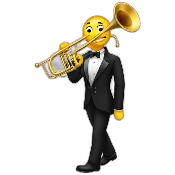 Classical Trombone player in a tuxedo emoji