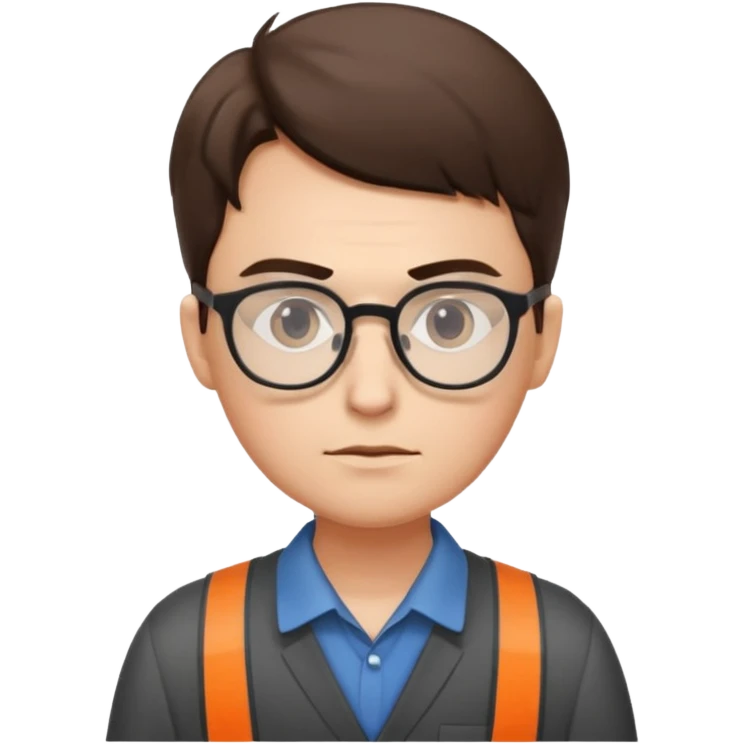 create a realistic emoji showing logistic person planing something emoji