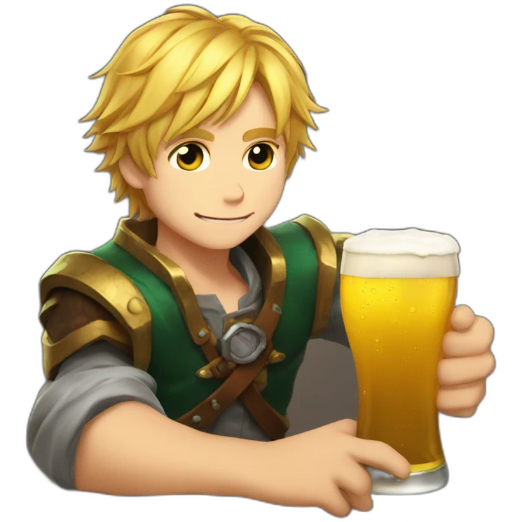 Ezreal-drinking-beer emoji