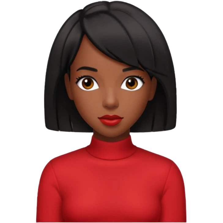 Kelly Rowland black short hair, red outfit emoji