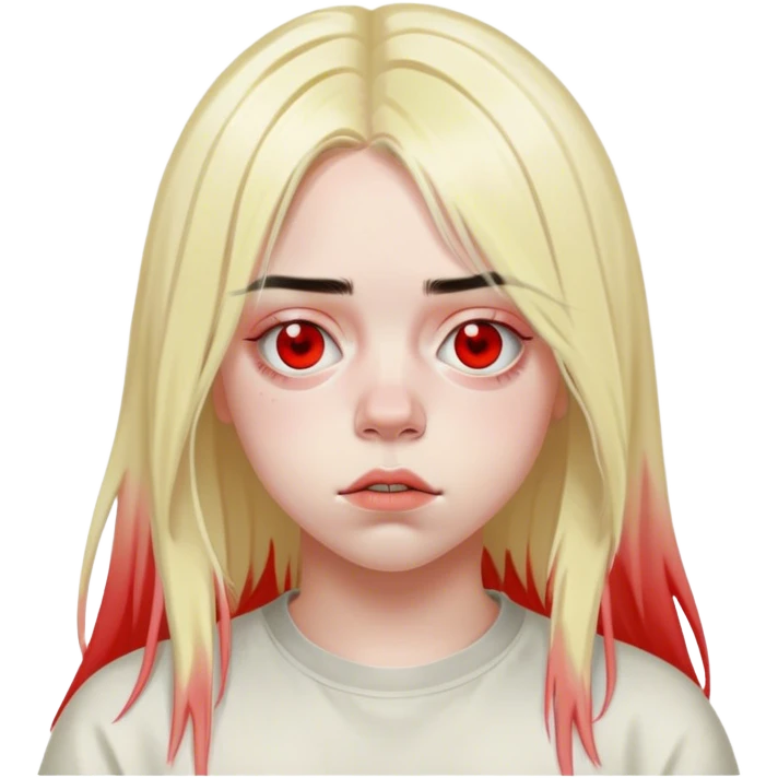 billie eilish with red roots and boach hair  emoji