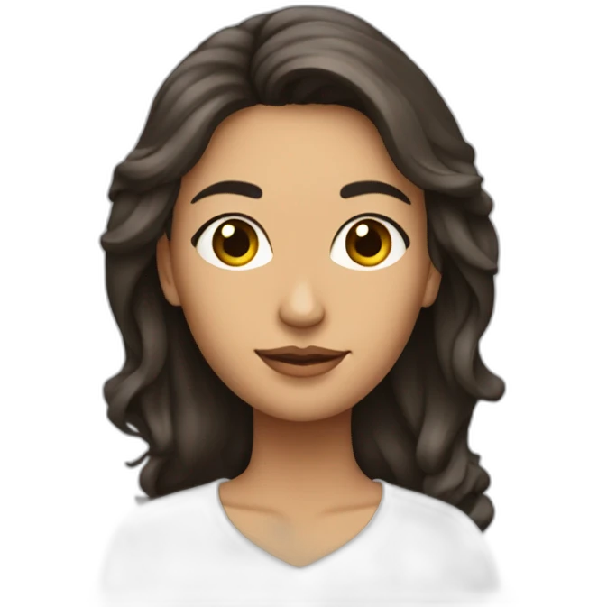 Mujer con media melena rizada con pelo oscuro s emoji