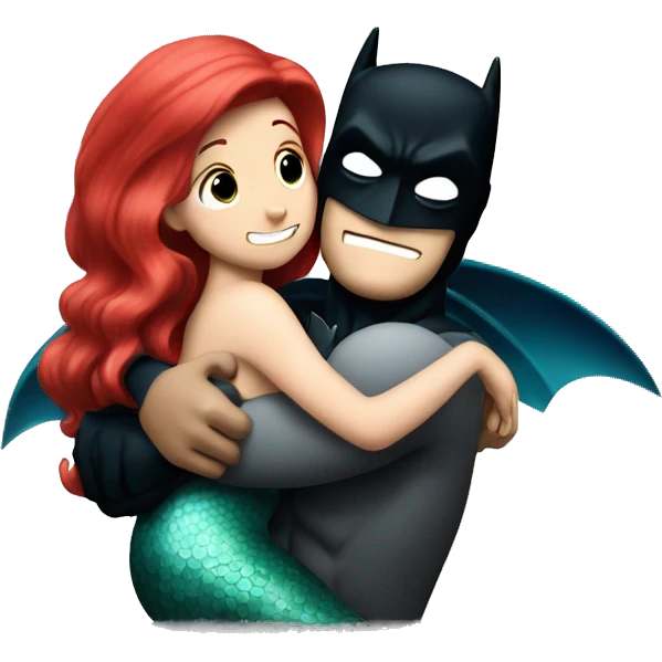 Batman hugging the little mermaid emoji