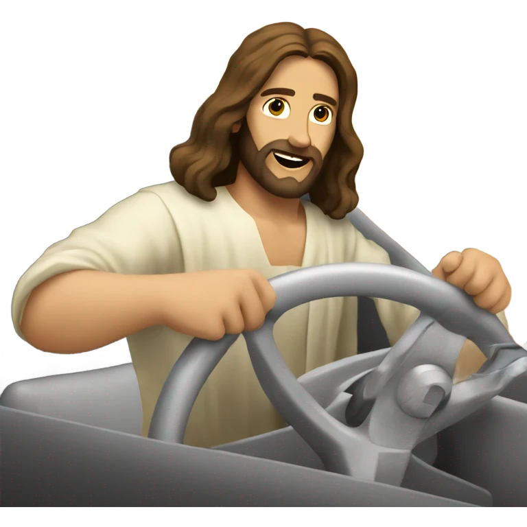 Jesus taking the wheel emoji