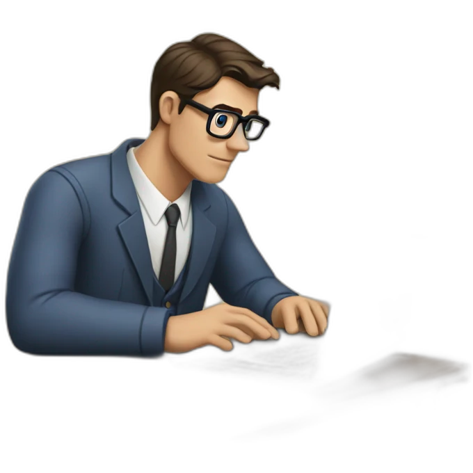 clark kent using a laptop emoji