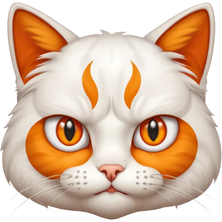Cat with angry and live  emoji