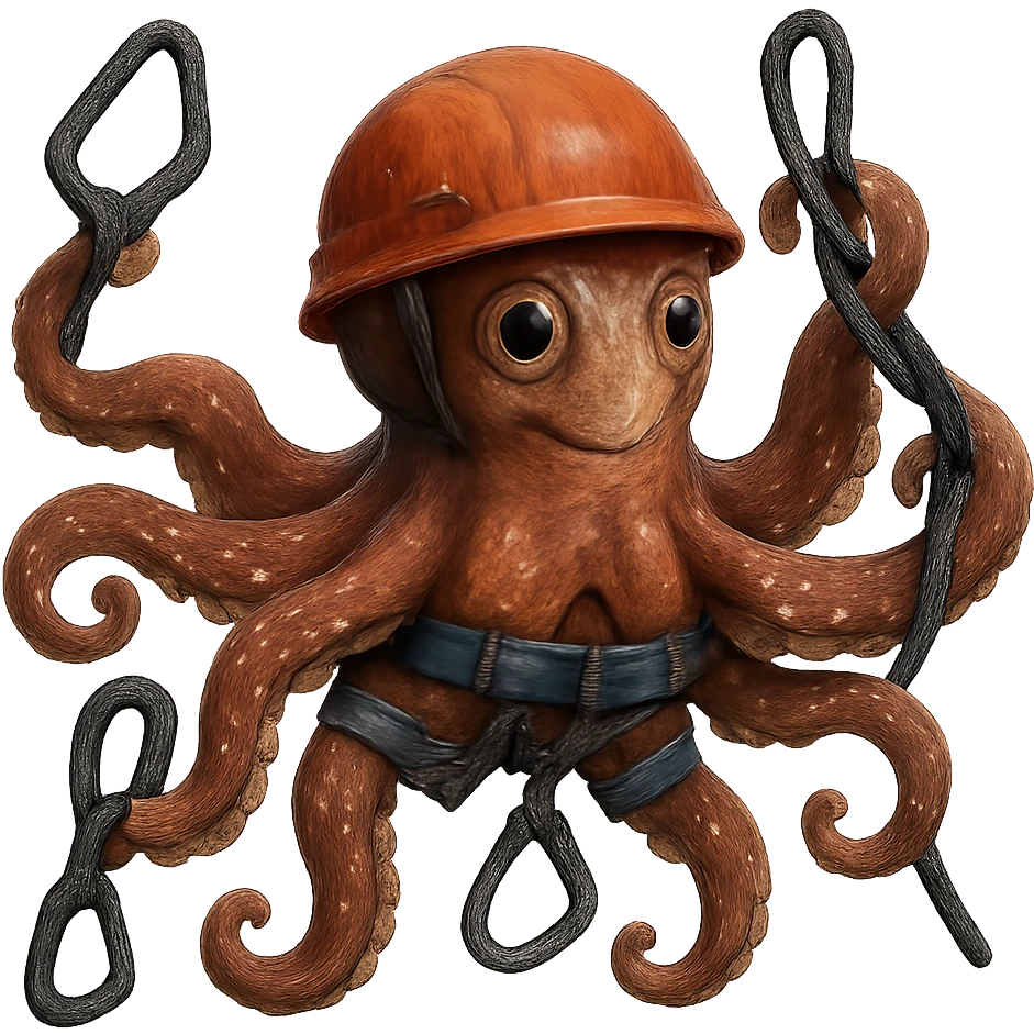 Make this octopus climber look more realistic with detailed textures and natural colors, remove the background. emoji