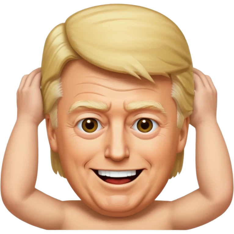 Trump putting his head in bill clinton’s groin emoji