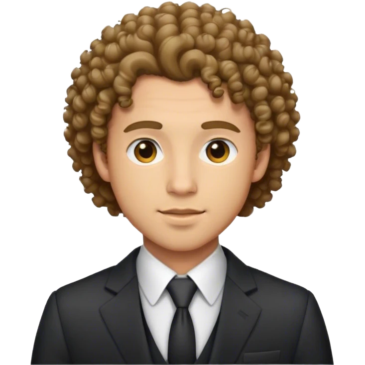 A man in a suit with curly hair emoji