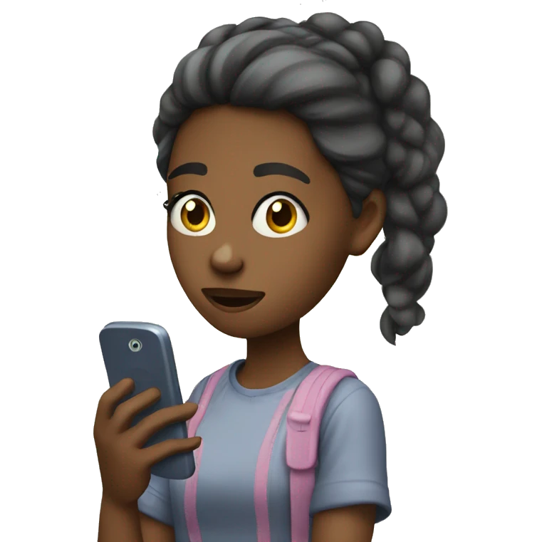 girl with a phone not paying attention emoji