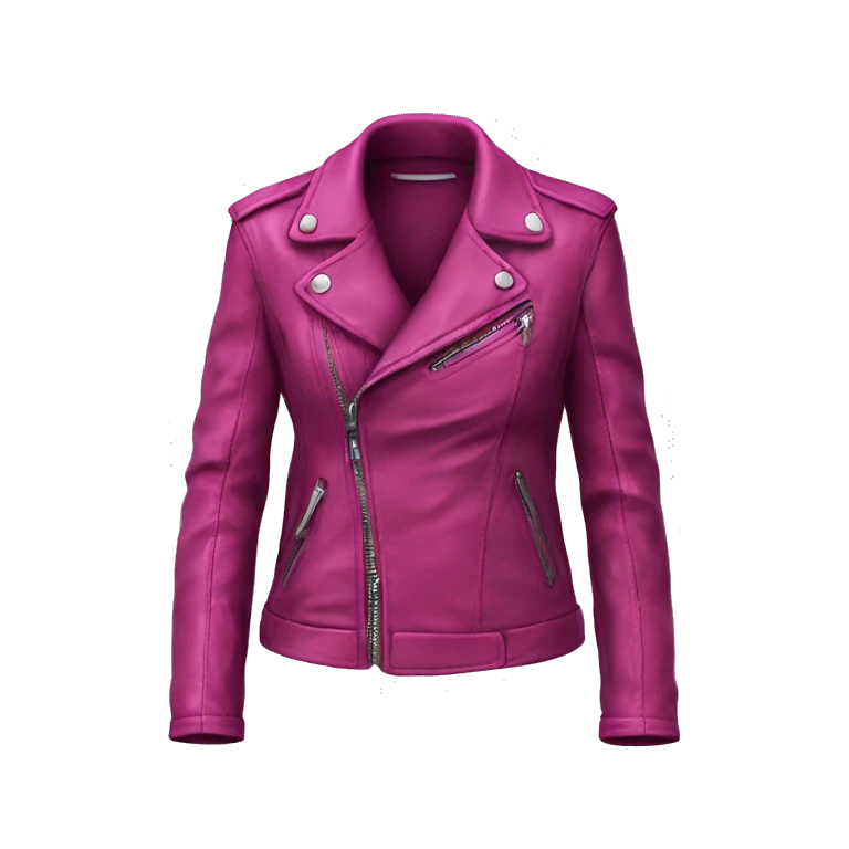 Realistic isolated magenta fashion leather jacket. emoji