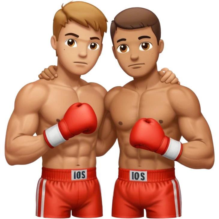 two boxers hugging emoji