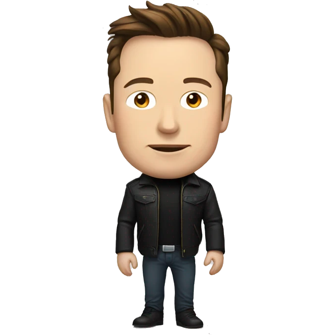 Elon musk with black jacket emoji