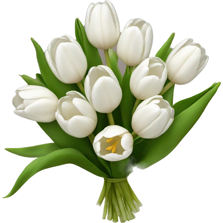 white tulip bouquet  emoji