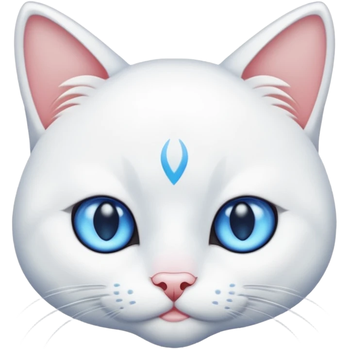 Gato blanco ojos azules emoji