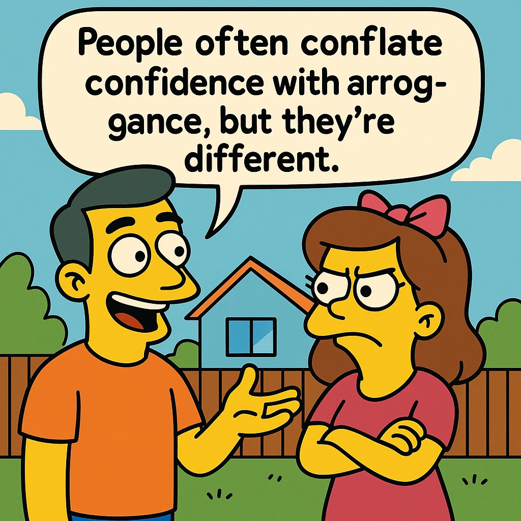 People often conflate confidence with arrogance, but they’re different. emoji
