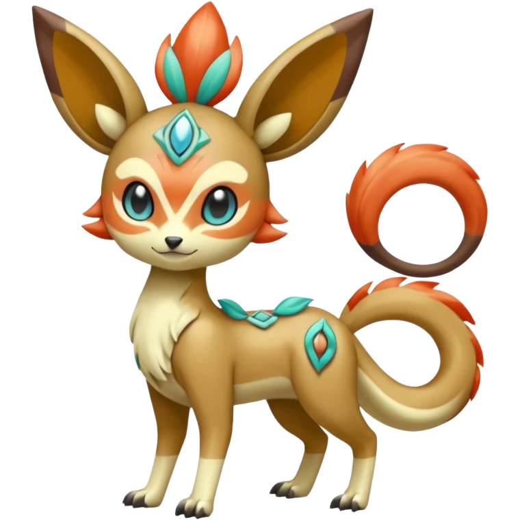 Tribal Tropical Soft Smooth Shiny Silky Cute Cool Realistic Vibrant Colorful Exotic Fionbri-Kalon-Falvie-Vernid-Meloetta-Pokémon-Fakémon-Digimon-Spectrobe-hybrid-fusion, full body emoji