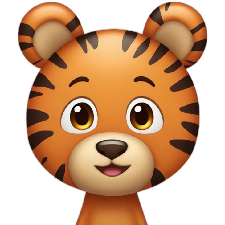 cute bear must have floppy ears and tiger stripes emoji