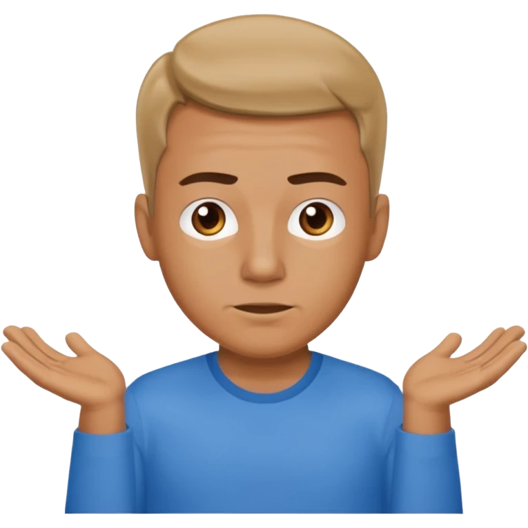 a man making the gesture of shrugging his shoulders emoji
