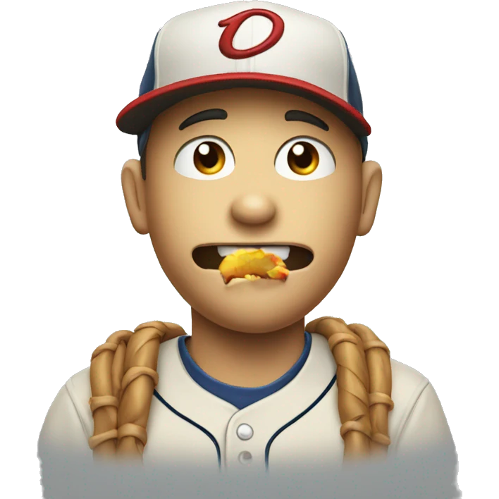 Rotten apple in baseball cap emoji