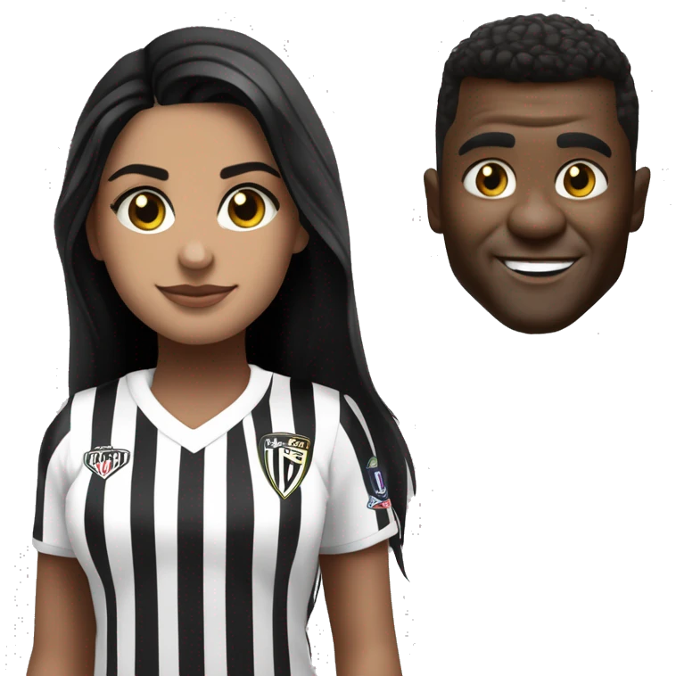 pele morena meio branca usando brinco de cruz com juliet usando camisa do atletico mineiro emoji