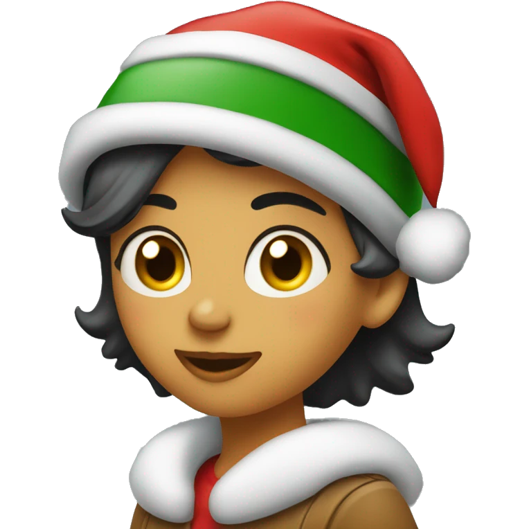 ragazza con cappello di natale emoji