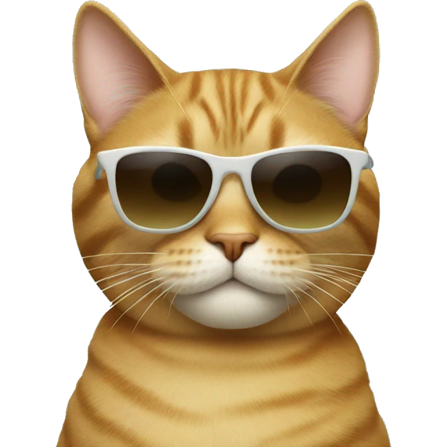 Cat with sunglasses drinking starbucks emoji