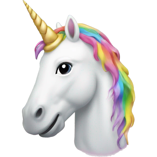 Unicorn on a rainbow emoji