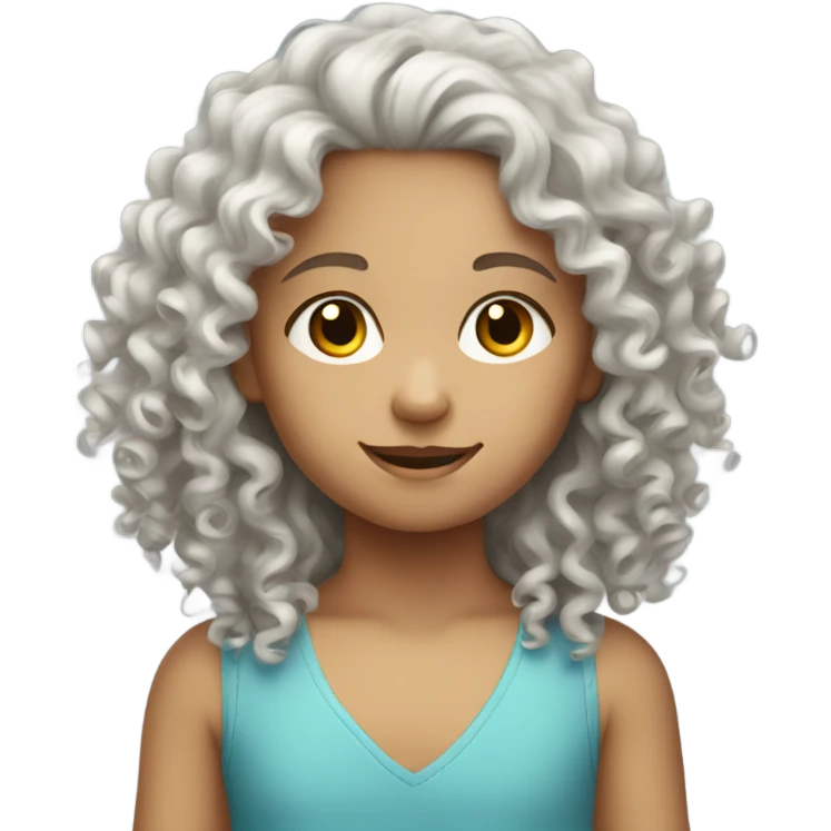 white long brunette curly haired child emoji