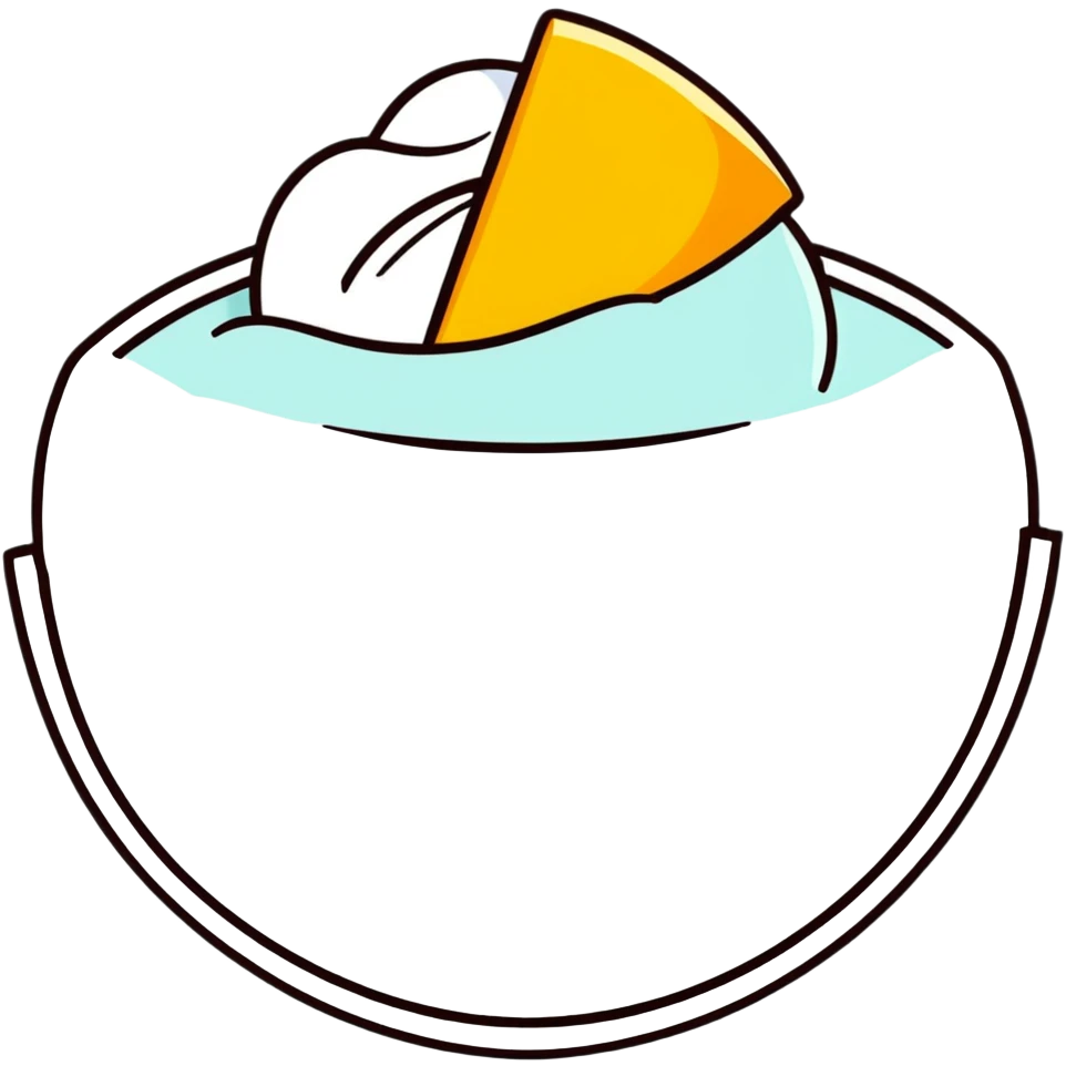 bowl of yogurt with fresh mango slices on top emoji