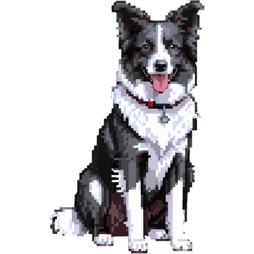 Merle Border Collie dog full body emoji