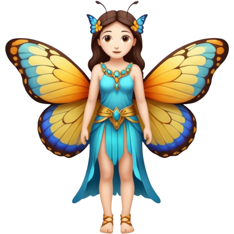 fullbody ancient woman with butterfly wings emoji