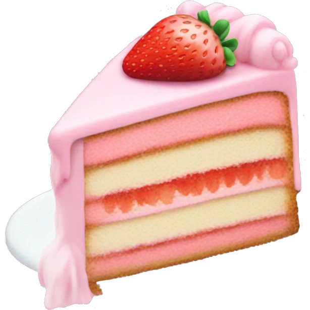 pastel pink strawberry cake slice emoji