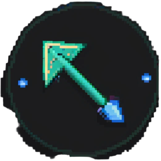 pixel art MORE button with arrow emoji