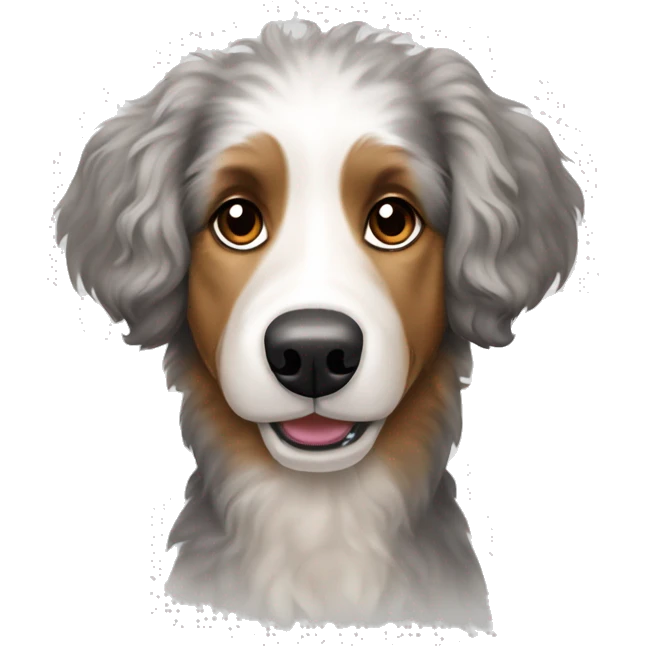 poodle Australian Shepard dog mix  emoji