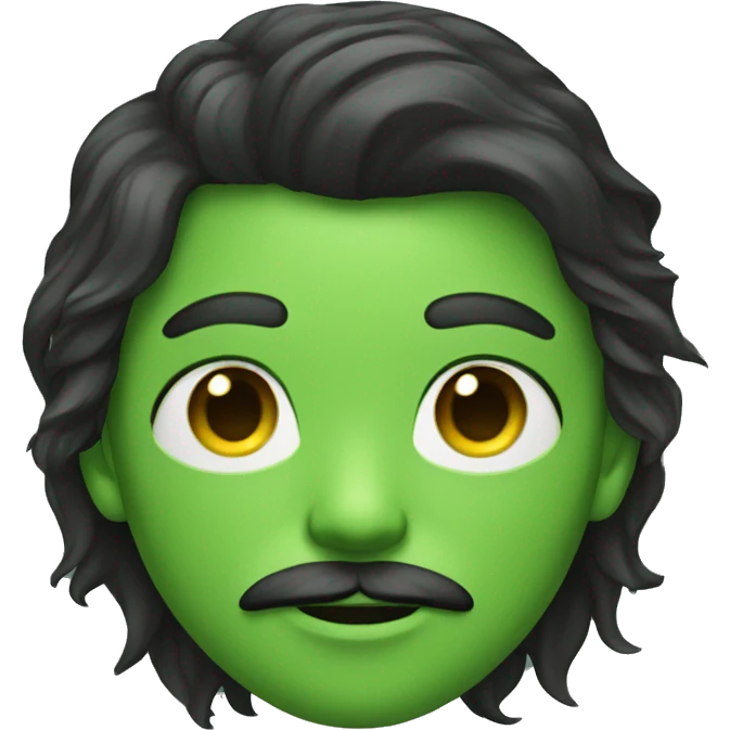 boy green skin with moustache and long hair emoji