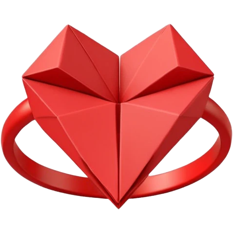 paper origami heart ring emoji
