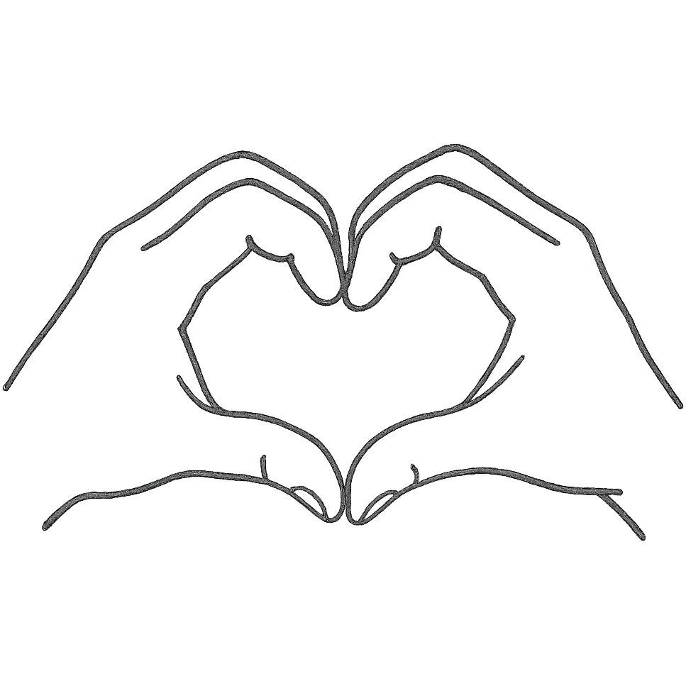 two hands forming a heart emoji